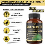 agobi Saw Palmetto Berry Supplement capsules in a hand