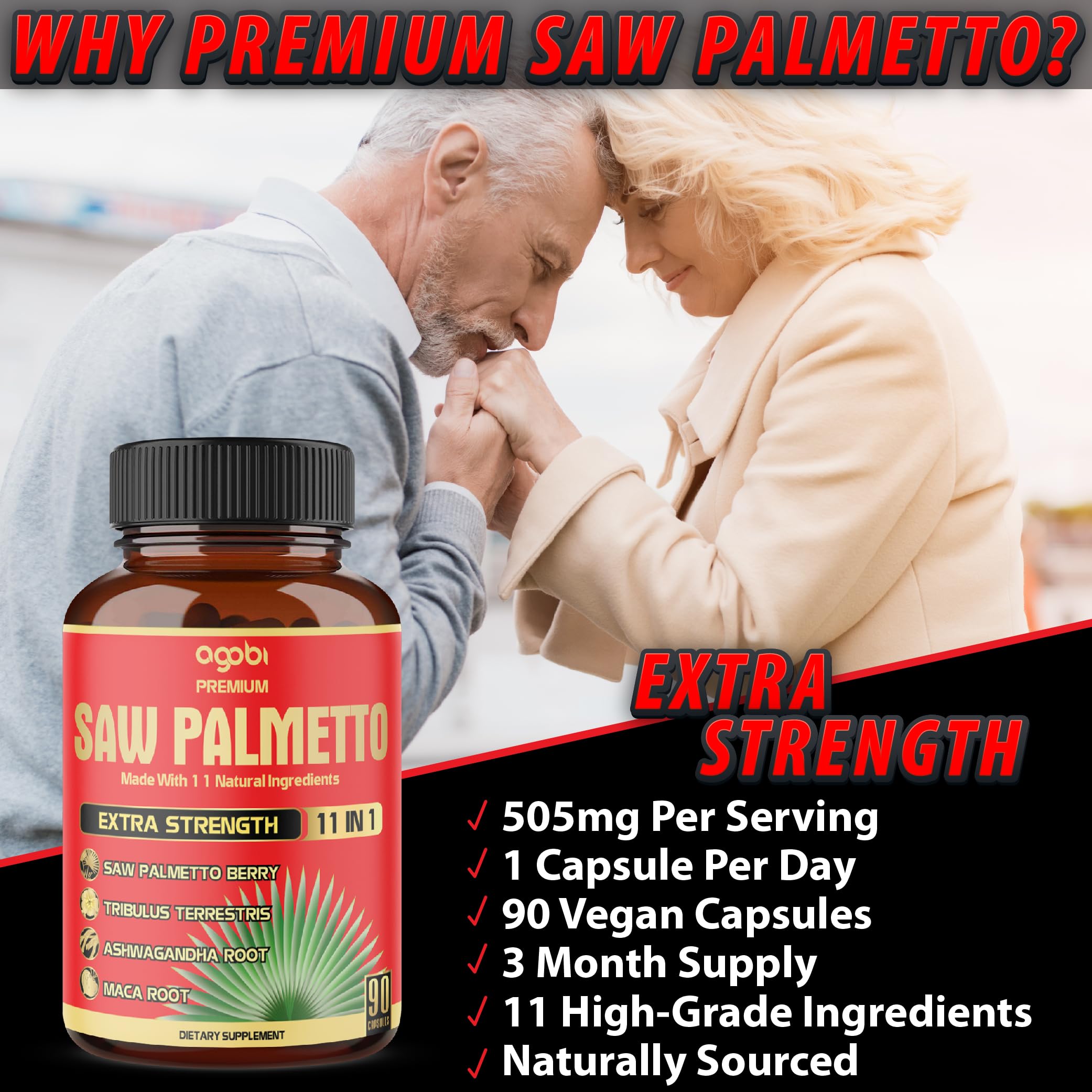 agobi Saw Palmetto Complex bottle side view
