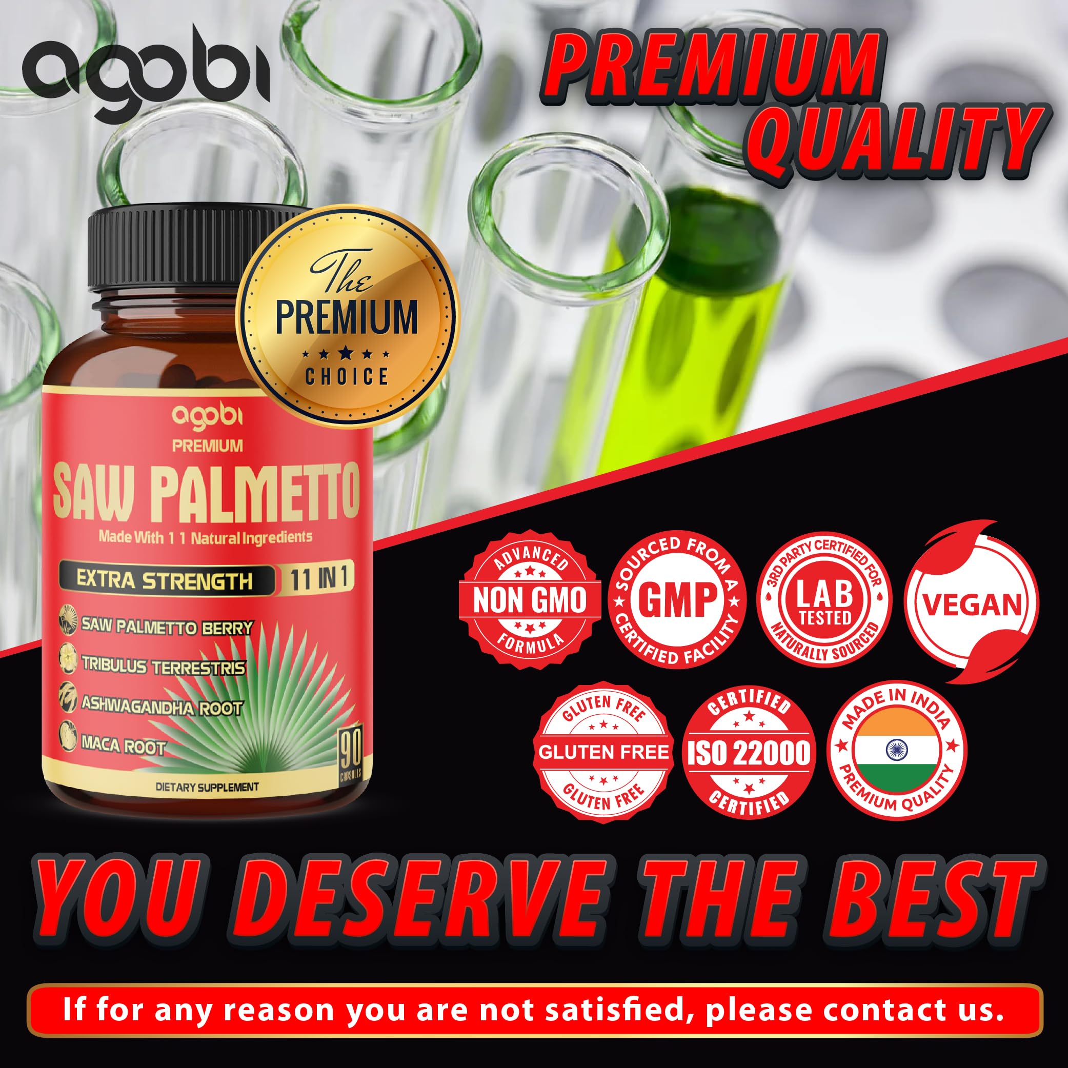 agobi Saw Palmetto Complex capsules on a wooden surface