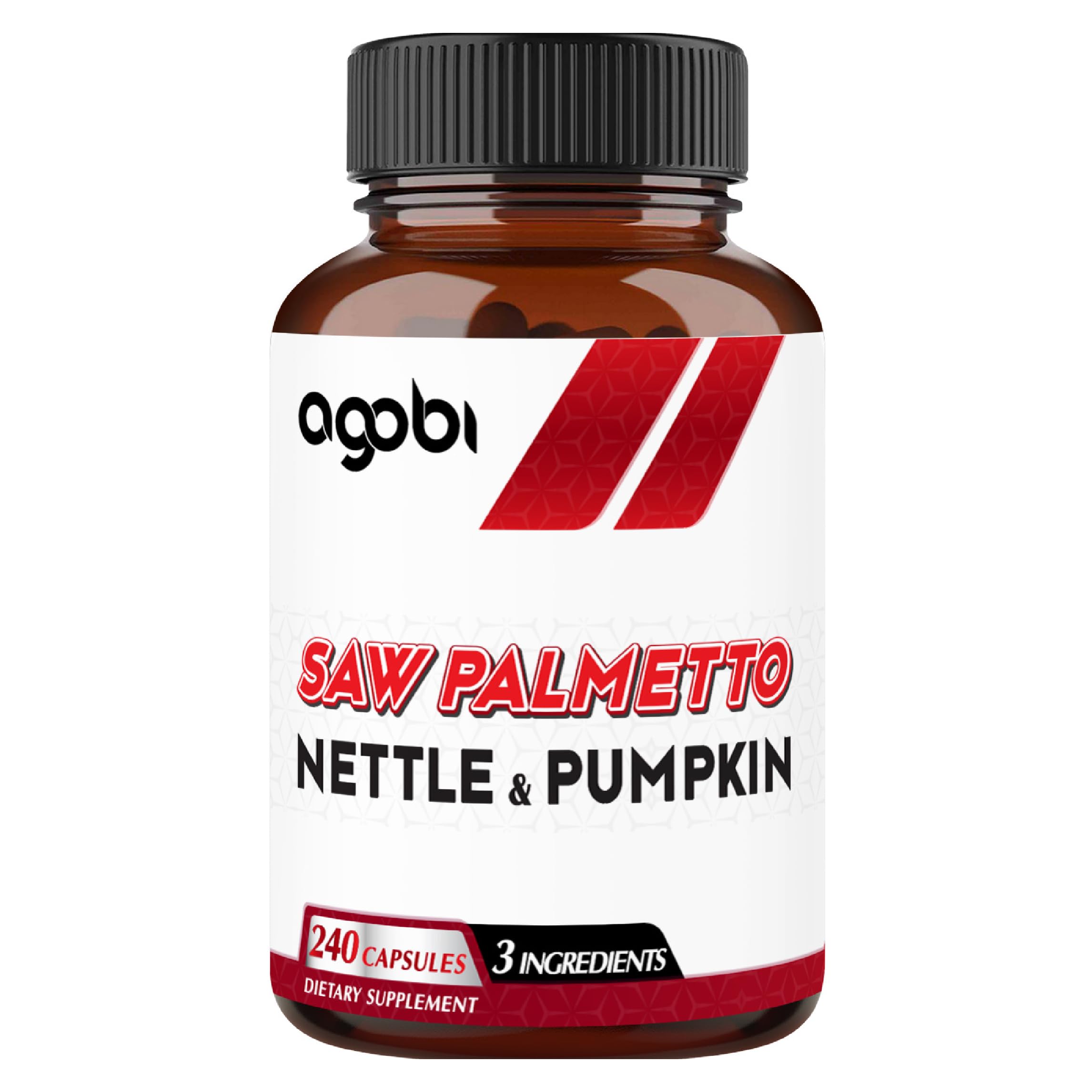 agobi Saw Palmetto Extract Capsules 240 count front view