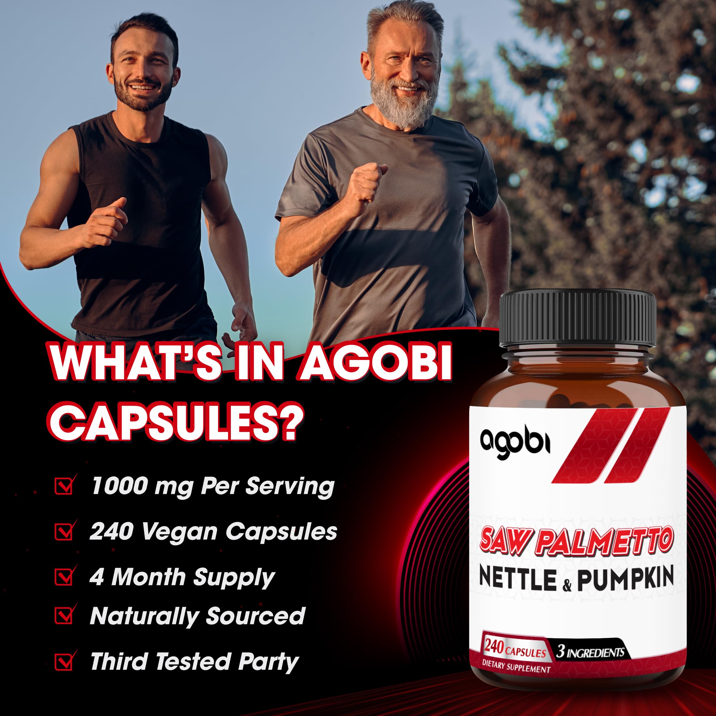 agobi Saw Palmetto Extract Capsules packaging details
