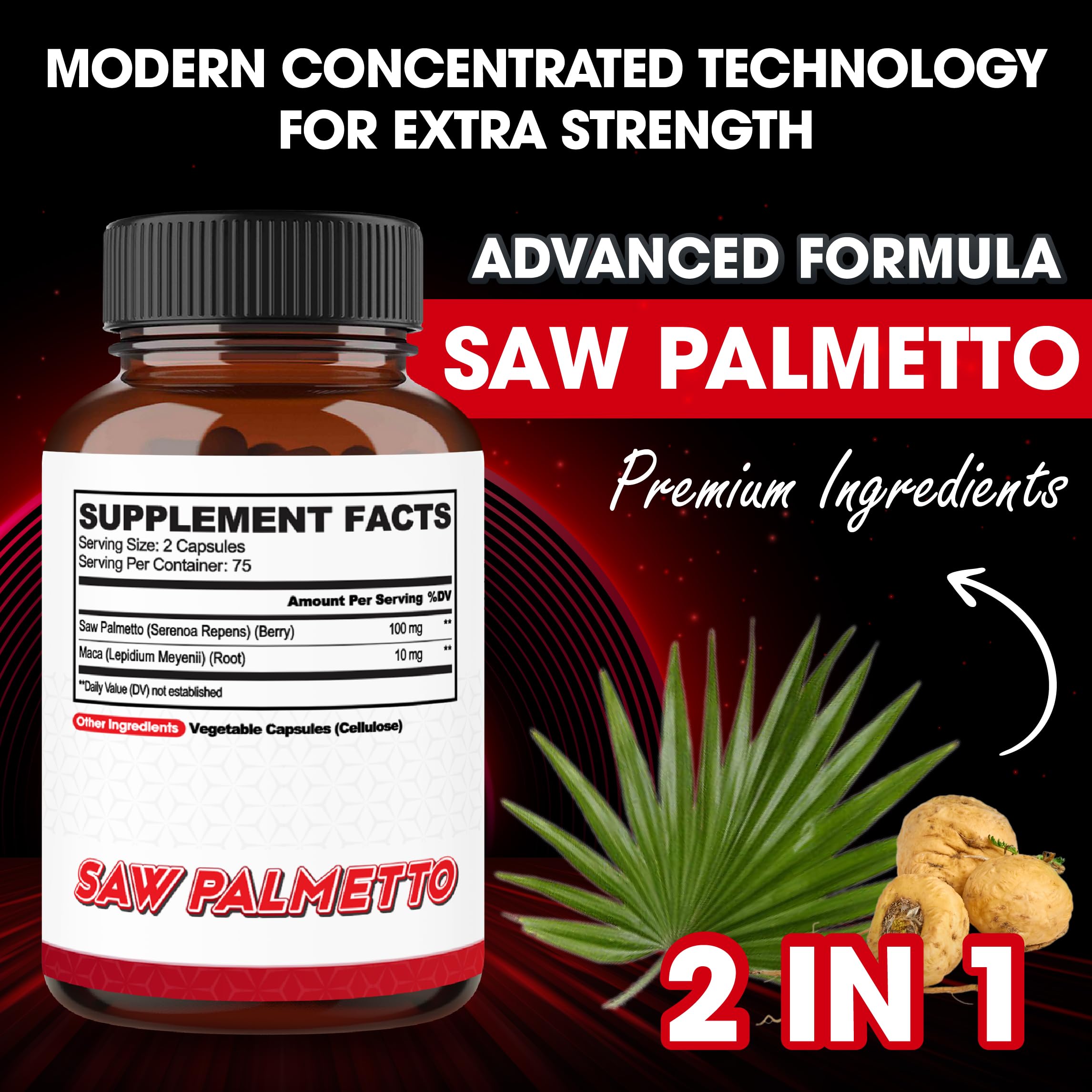 agobi Saw Palmetto Supplement capsules close-up