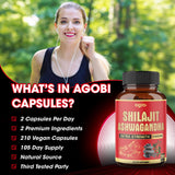 agobi Shilajit Complex Capsules opened with capsules visible