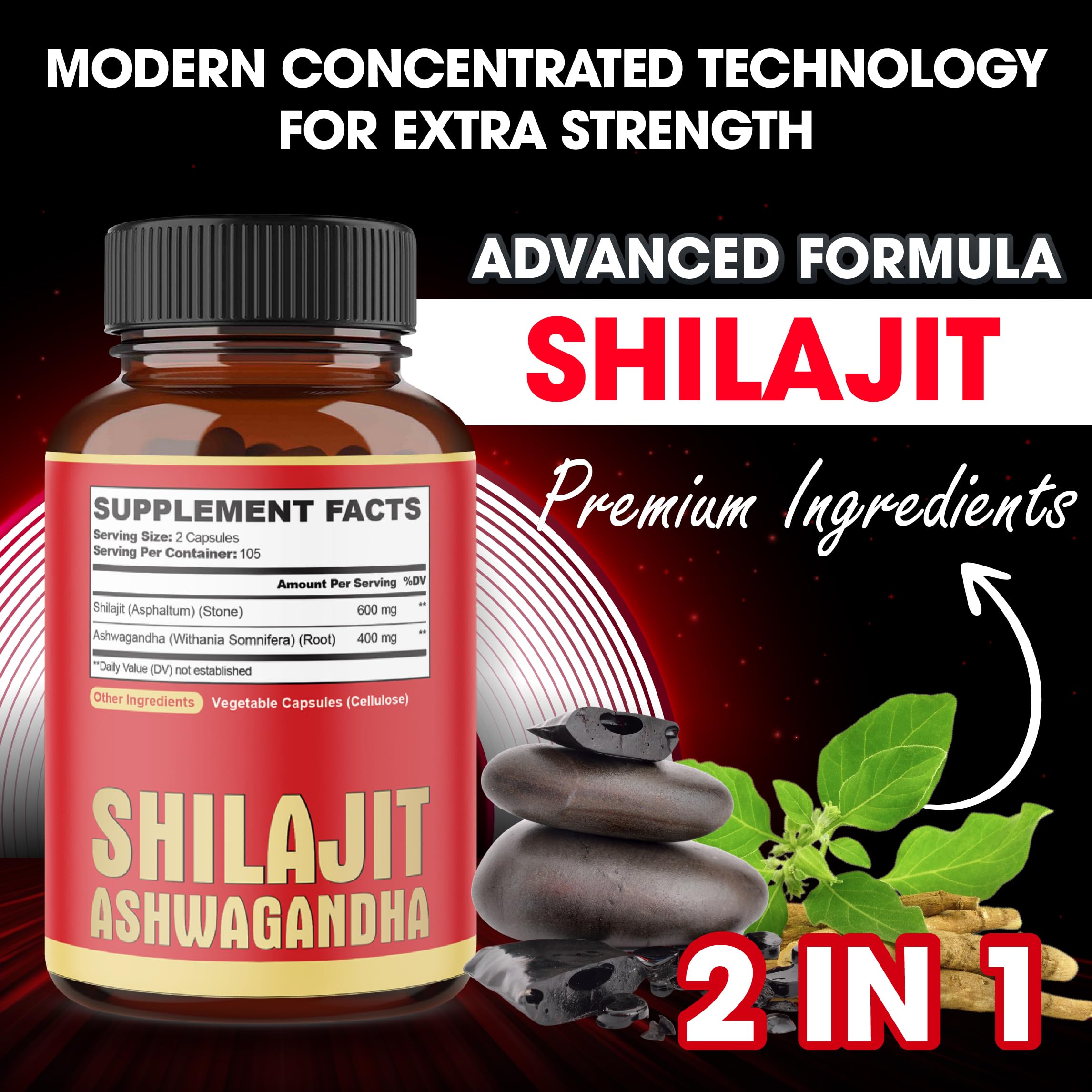 agobi Shilajit Complex Capsules side view showing label