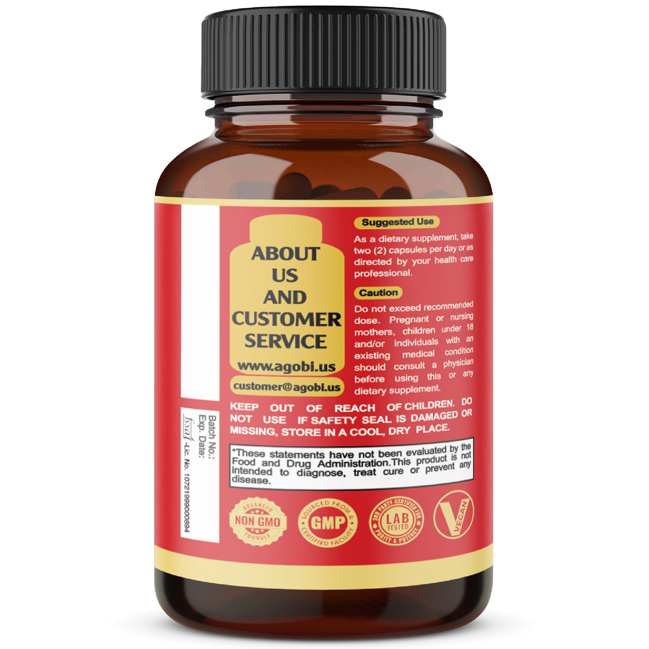 agobi Turmeric Supplement bottle on a kitchen counter