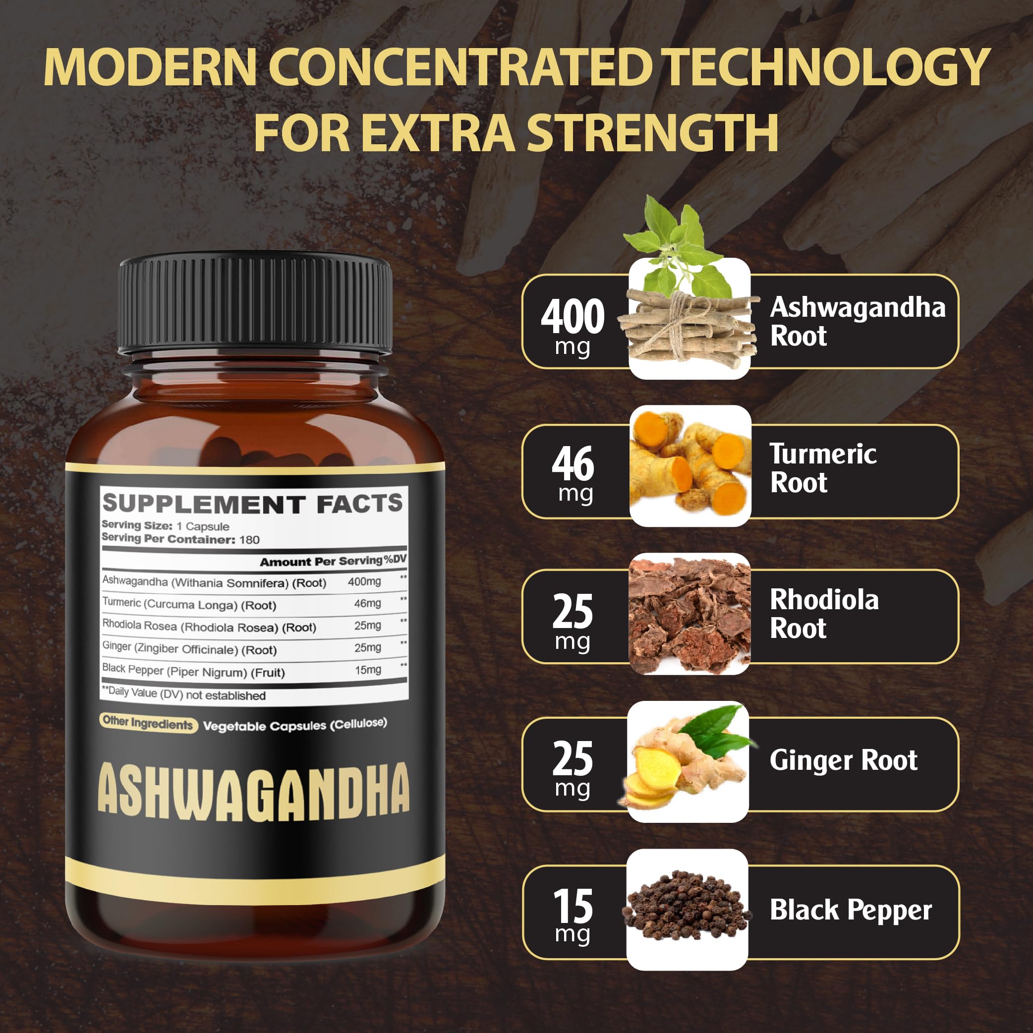 agobi Vegan Ashwagandha Supplement side view with label