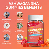 Agumoon Ashwagandha Gummies displayed with a measuring spoon