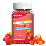 Agumoon Ashwagandha Gummies front view with raspberry flavour