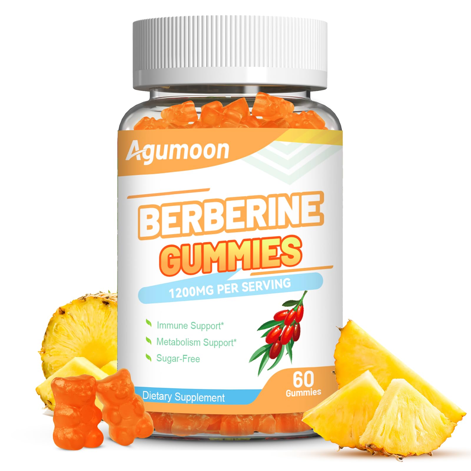 Agumoon Berberine Gummies 1200mg front view