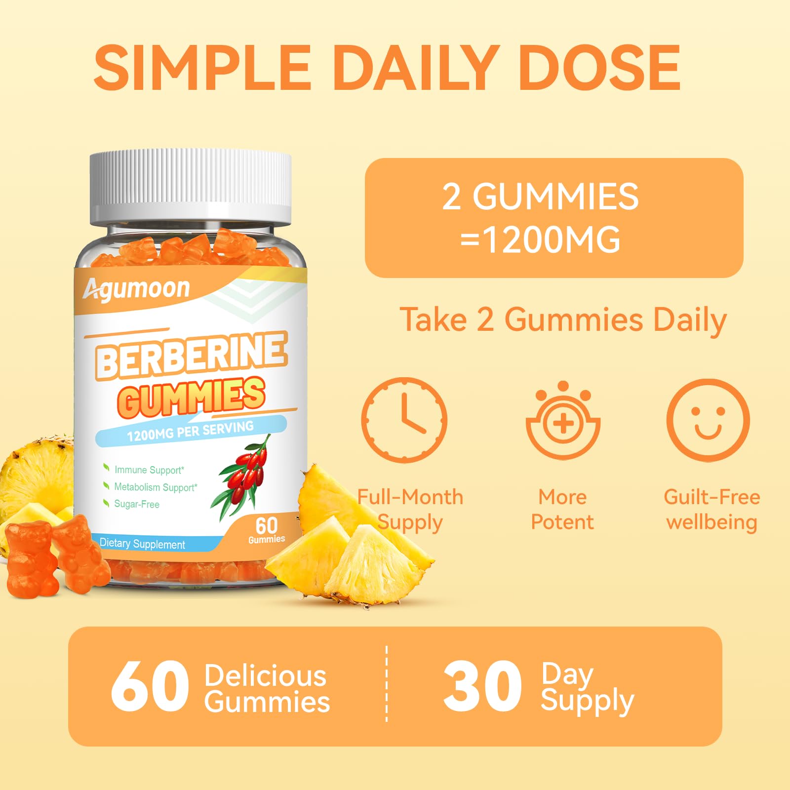 Agumoon Berberine Gummies nutritional information