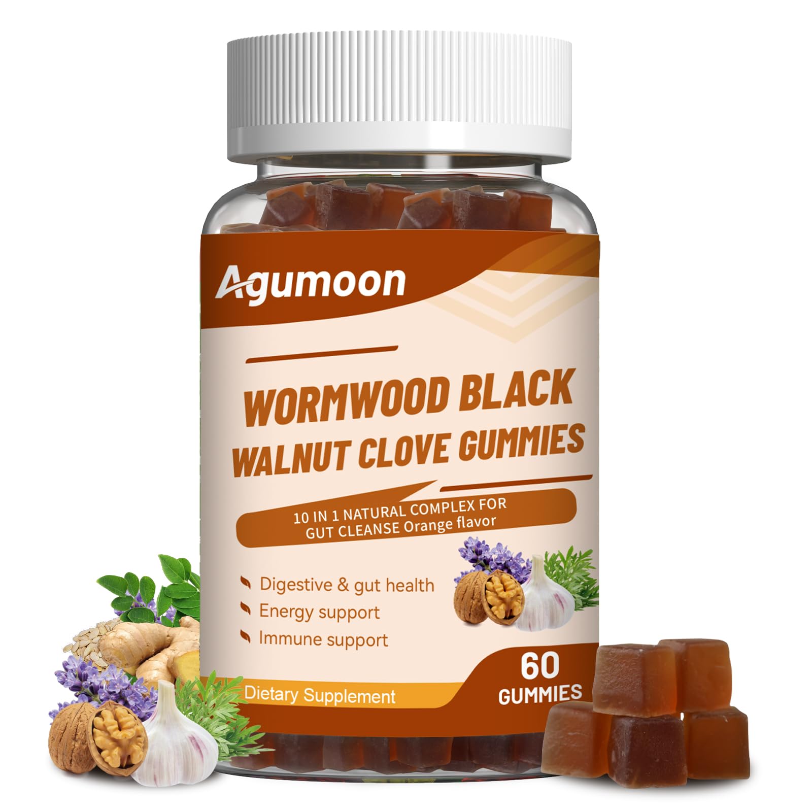 Agumoon Black Walnut & Wormwood Gummies front view