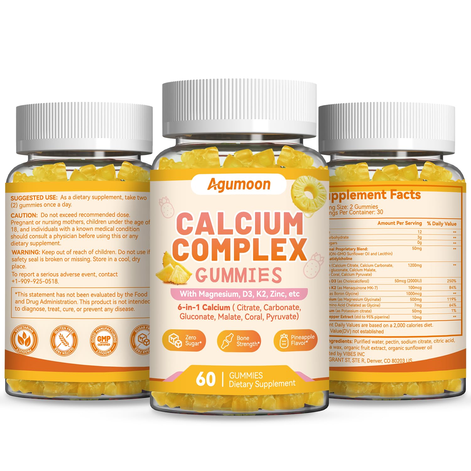 Agumoon Calcium Gummies displayed with other vitamins