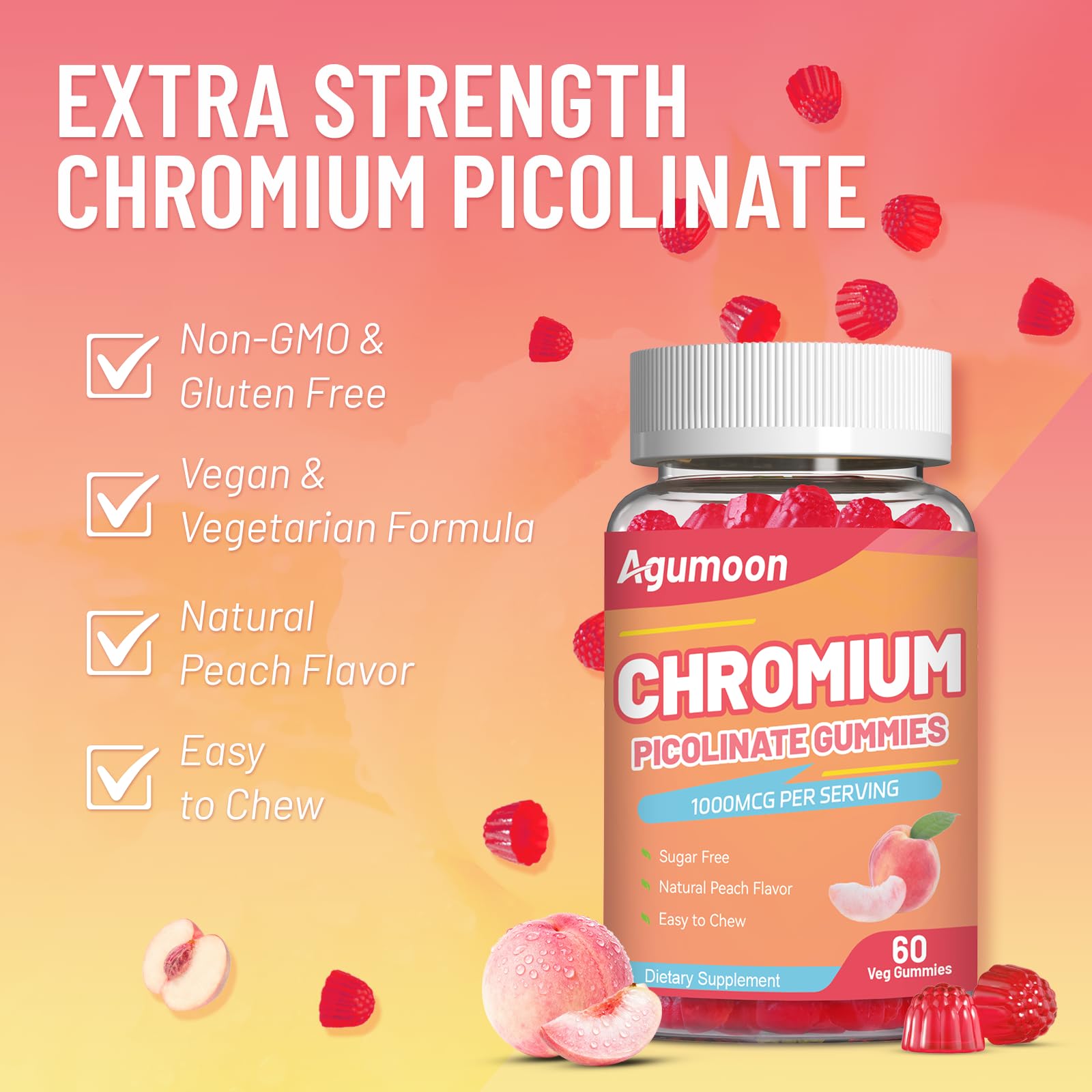 Agumoon Chromium Picolinate Gummies in a hand