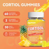 Agumoon Cortisol Gummies on a wooden table