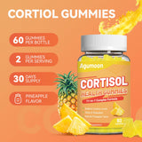 Agumoon Cortisol Gummies on a wooden table