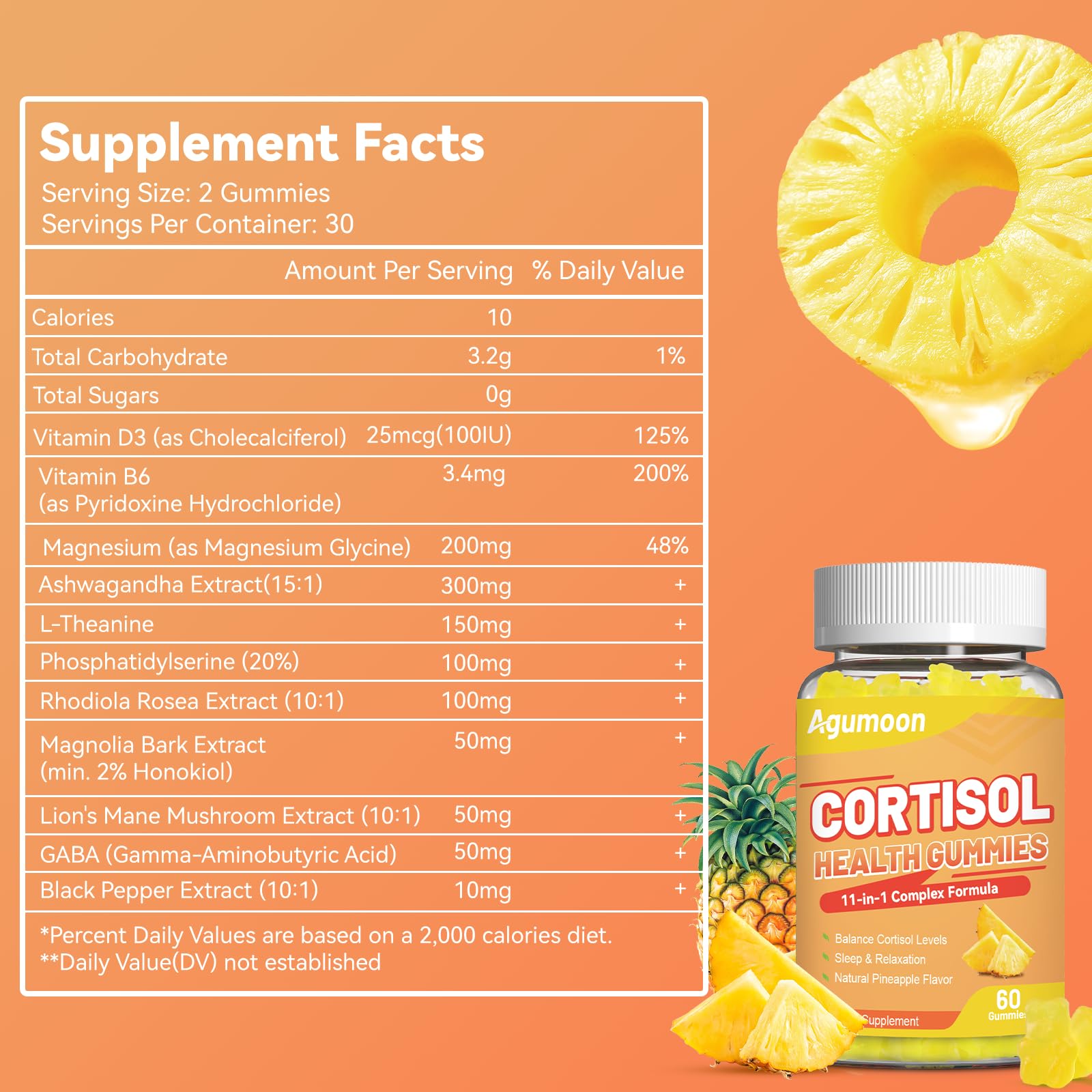 Agumoon Cortisol Gummies packaging side view