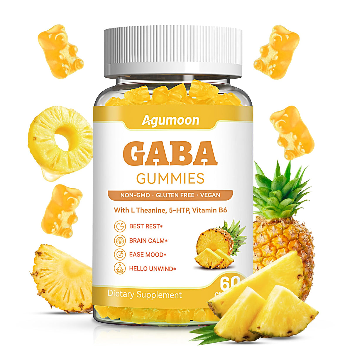 Agumoon GABA Gummies front view with packaging