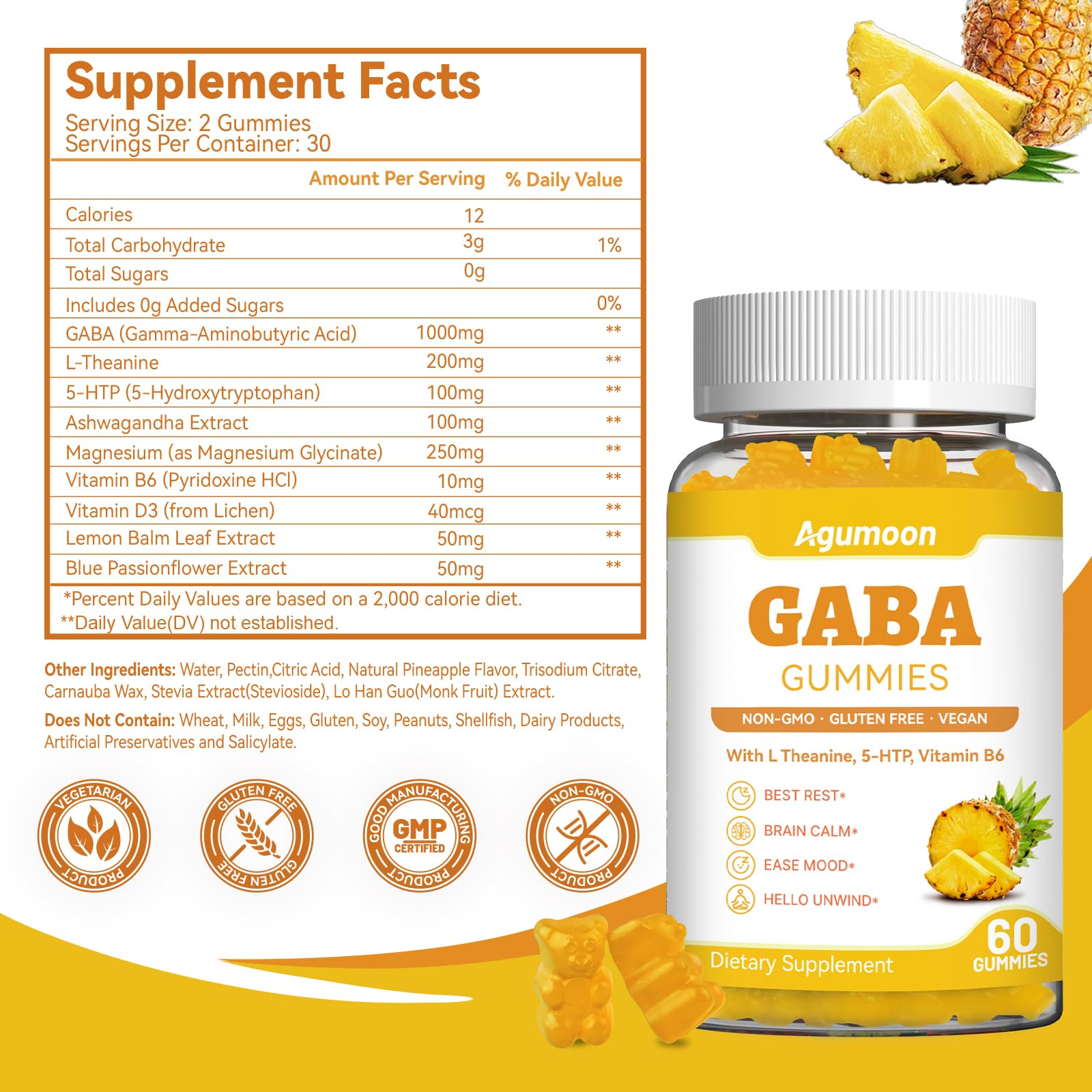 Agumoon GABA Gummies opened showing individual gummies