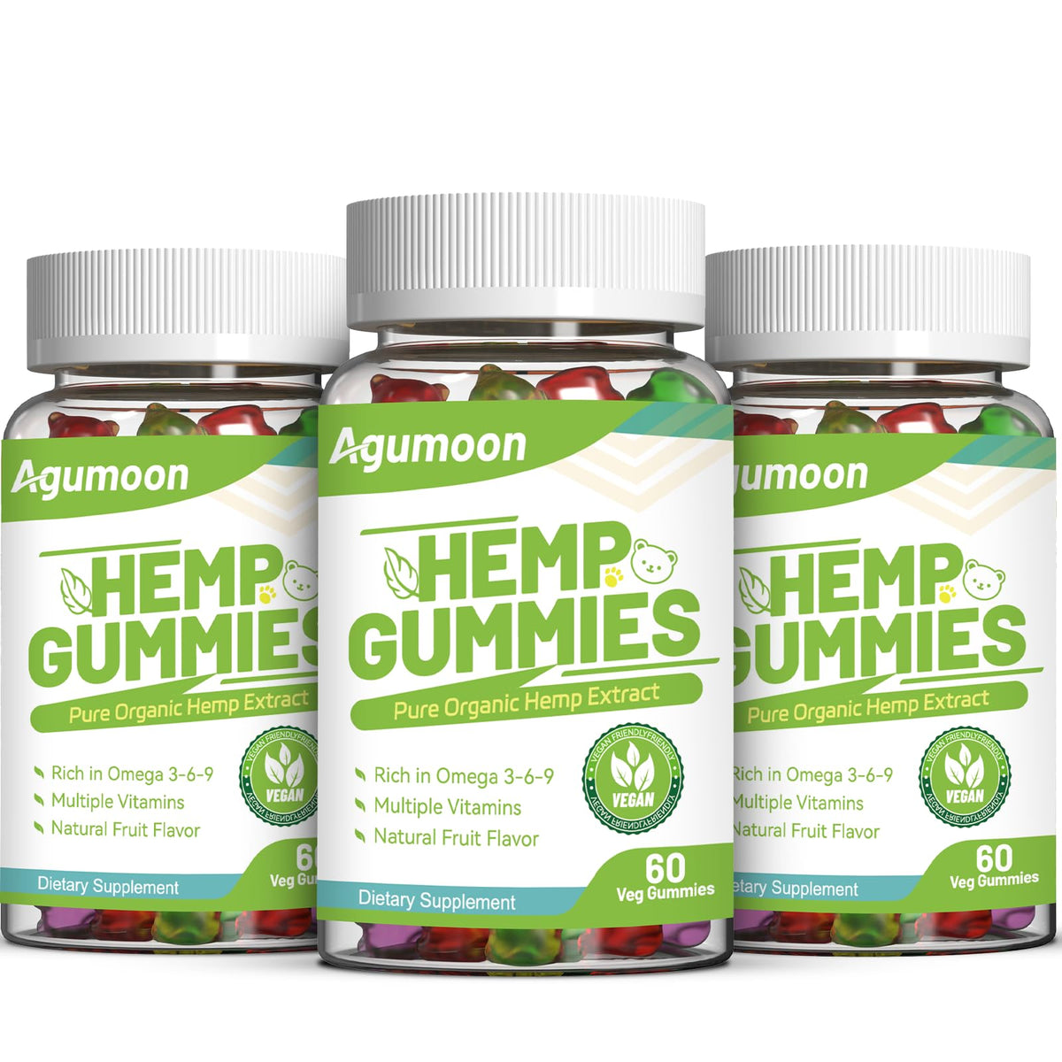 Agumoon Hemp Gummies 120 Count front view