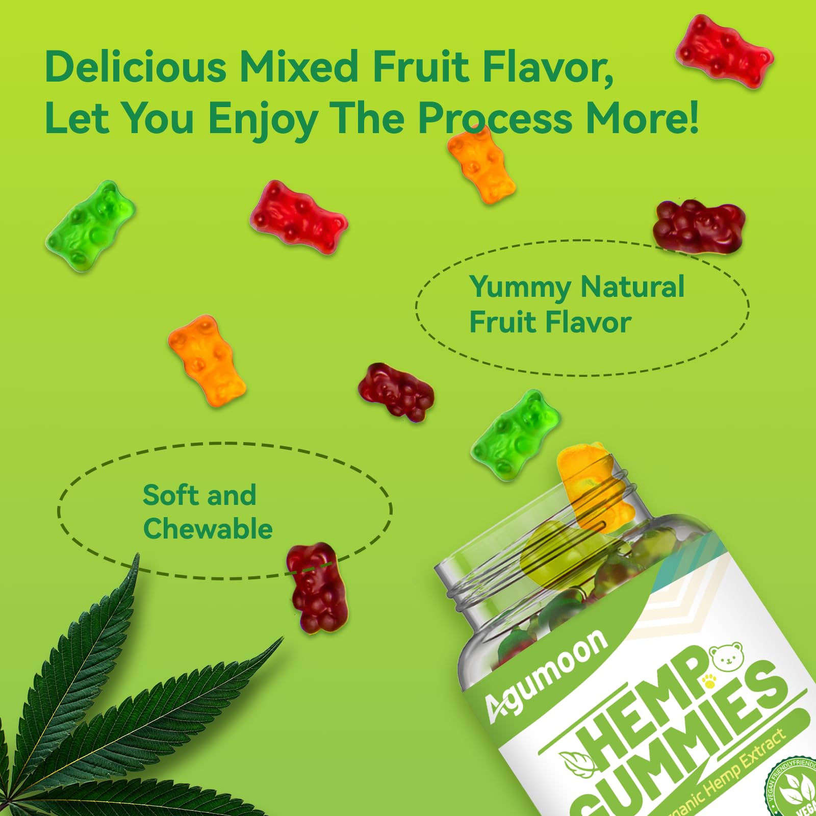 Agumoon Hemp Gummies with fresh fruits