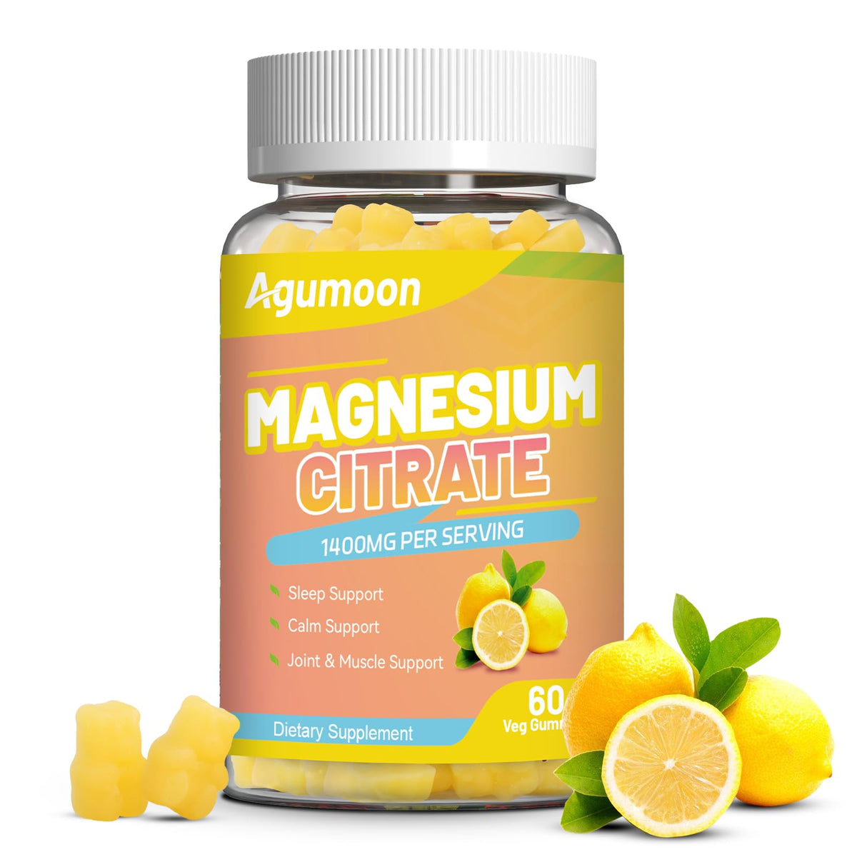 Agumoon Magnesium Citrate Gummies front view with packaging