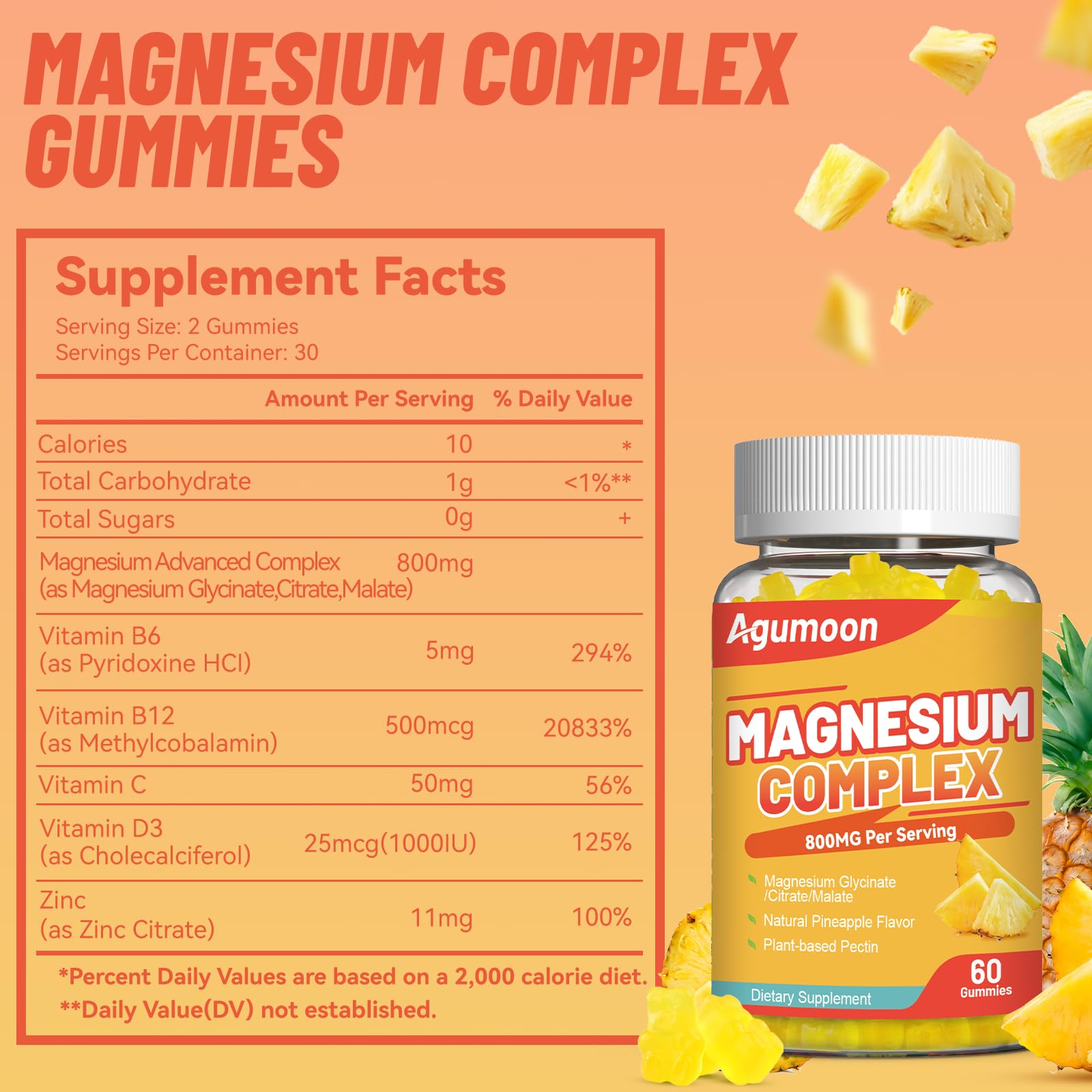 Agumoon Magnesium Gummies bottle side view