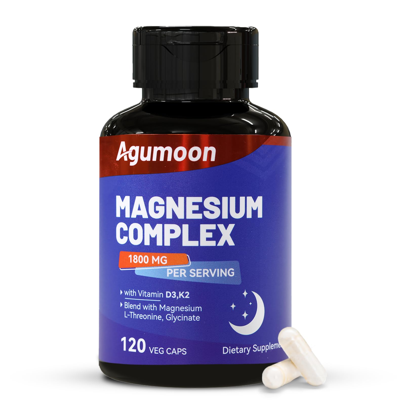 Agumoon Magnesium Supplement 1800mg front view