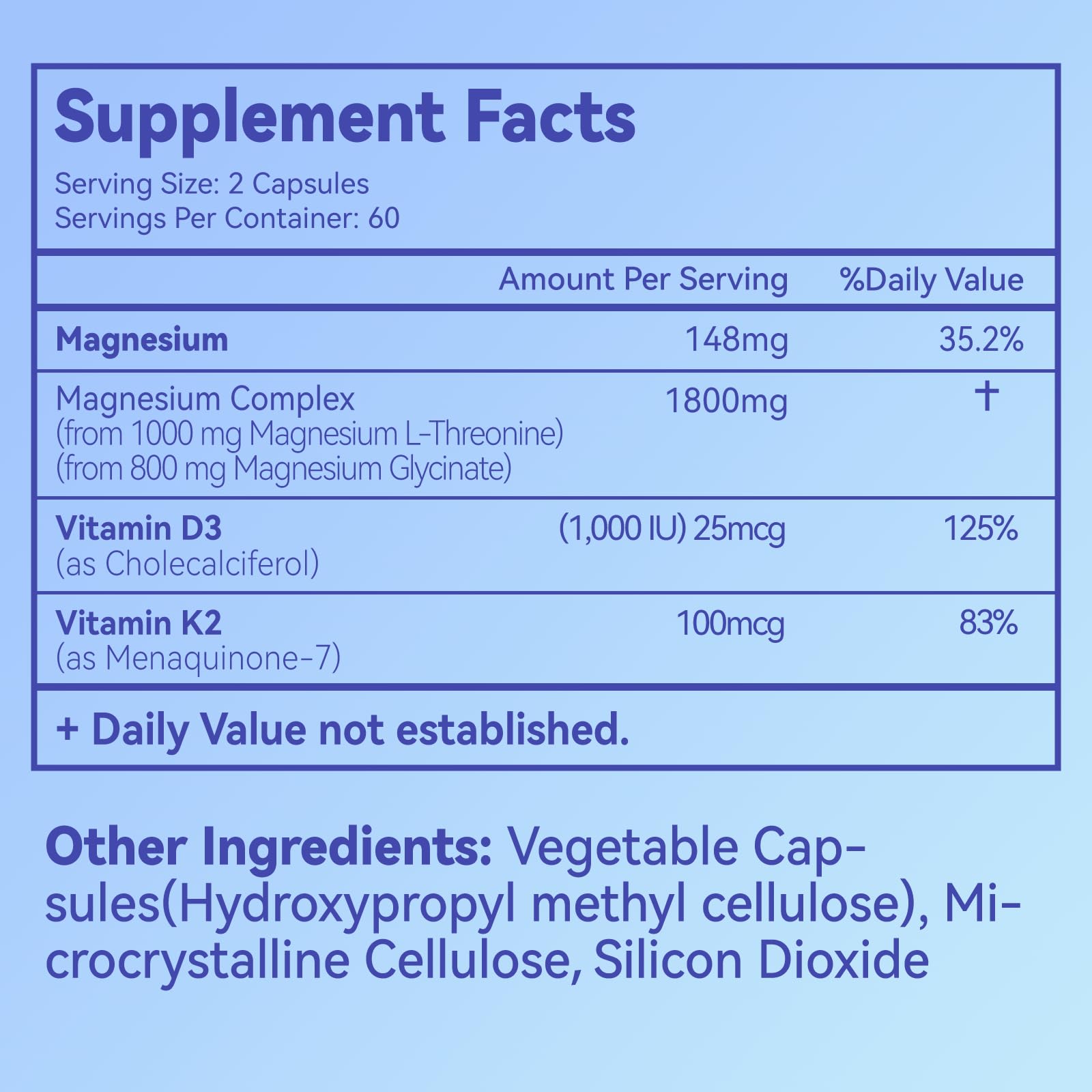 Agumoon Magnesium Supplement 1800mg side view
