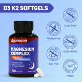 Agumoon Magnesium Supplement 1800mg with vitamin D3 and K2