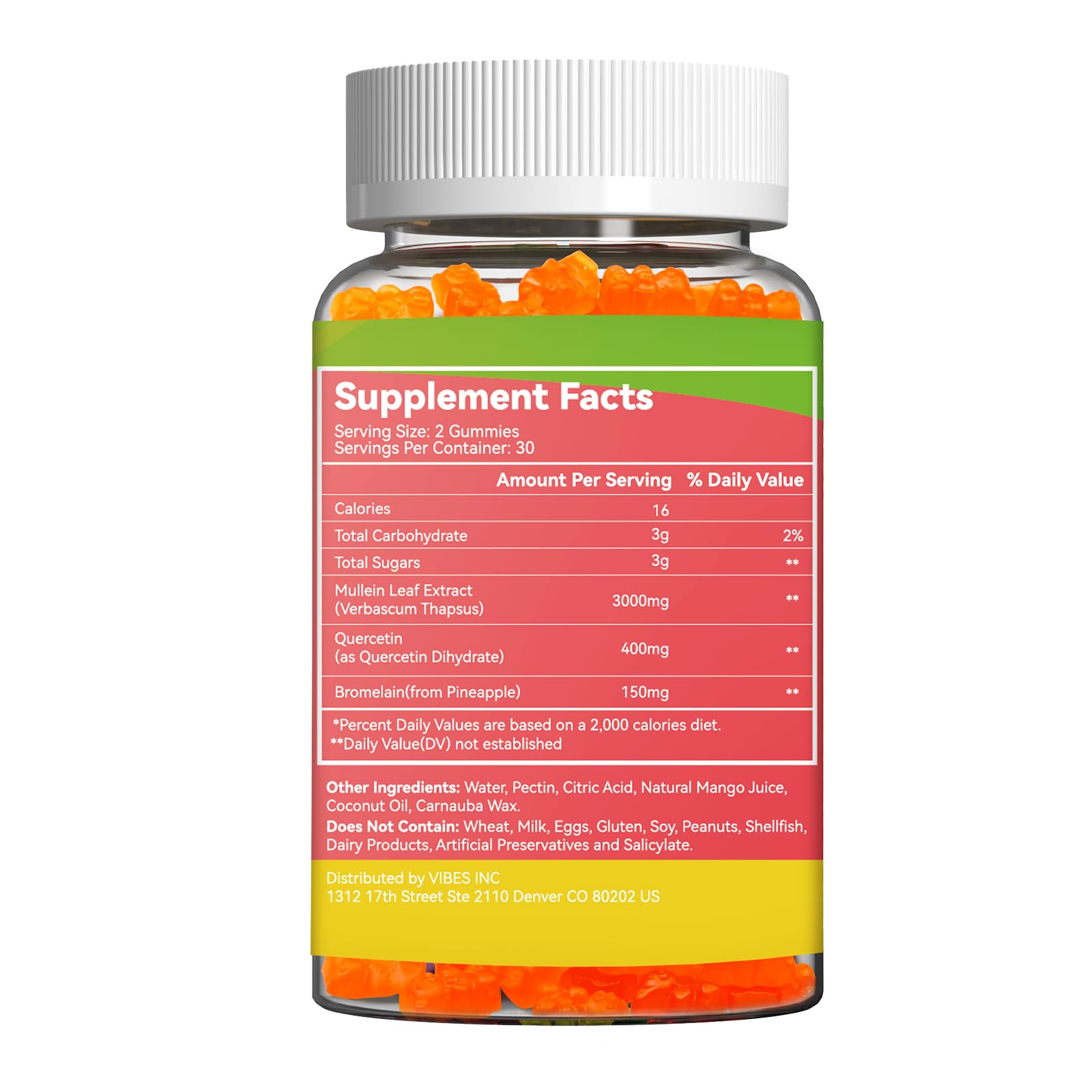 Agumoon Mullein Gummies 3000MG bottle side view