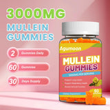Agumoon Mullein Gummies displayed on a wooden table
