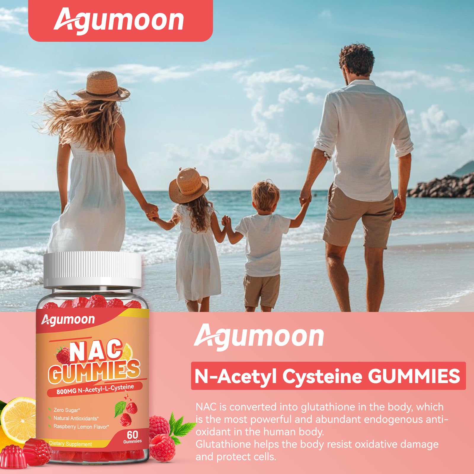 Agumoon NAC Support Gummies packaging side view
