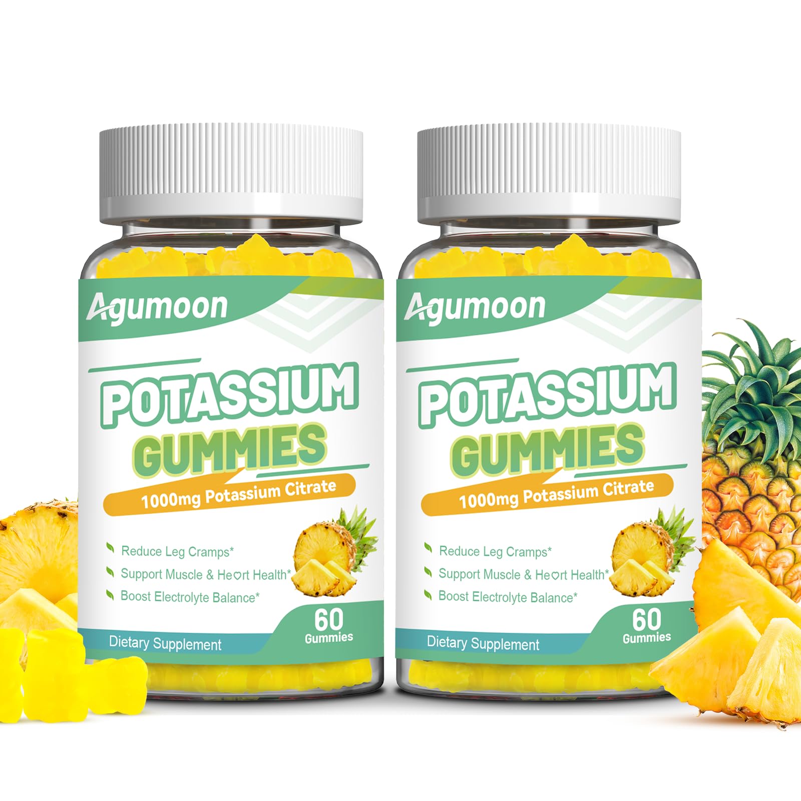 Agumoon Potassium Citrate Gummies 1000mg front view