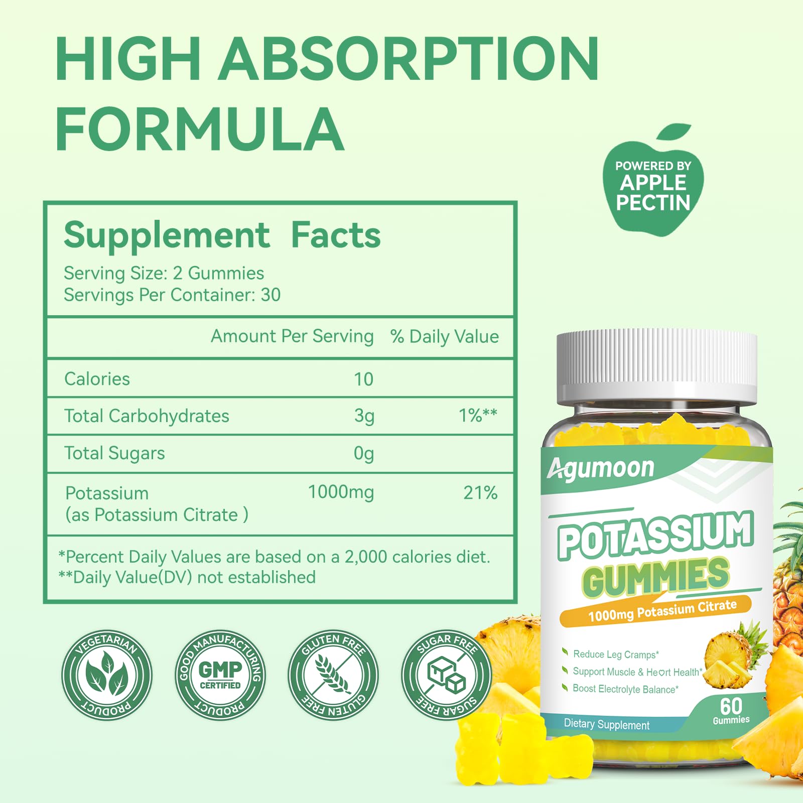 Agumoon Potassium Citrate Gummies 1000mg packaging