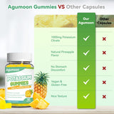 Agumoon Potassium Citrate Gummies with a hand holding one gummy