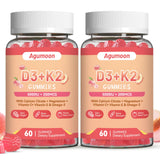 Agumoon Vitamin D3 K2 Gummies front view with peach flavour