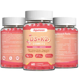 Agumoon Vitamin D3 K2 Gummies in a glass bowl