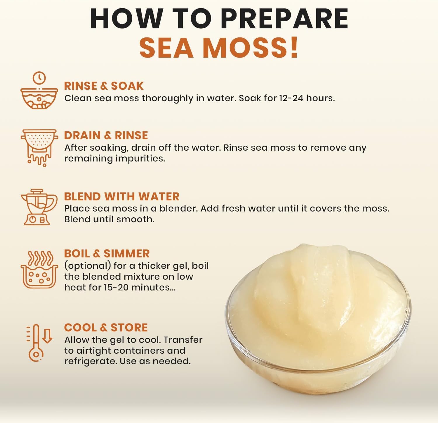 Ahai Life Gold Sea Moss 4oz back view packaging
