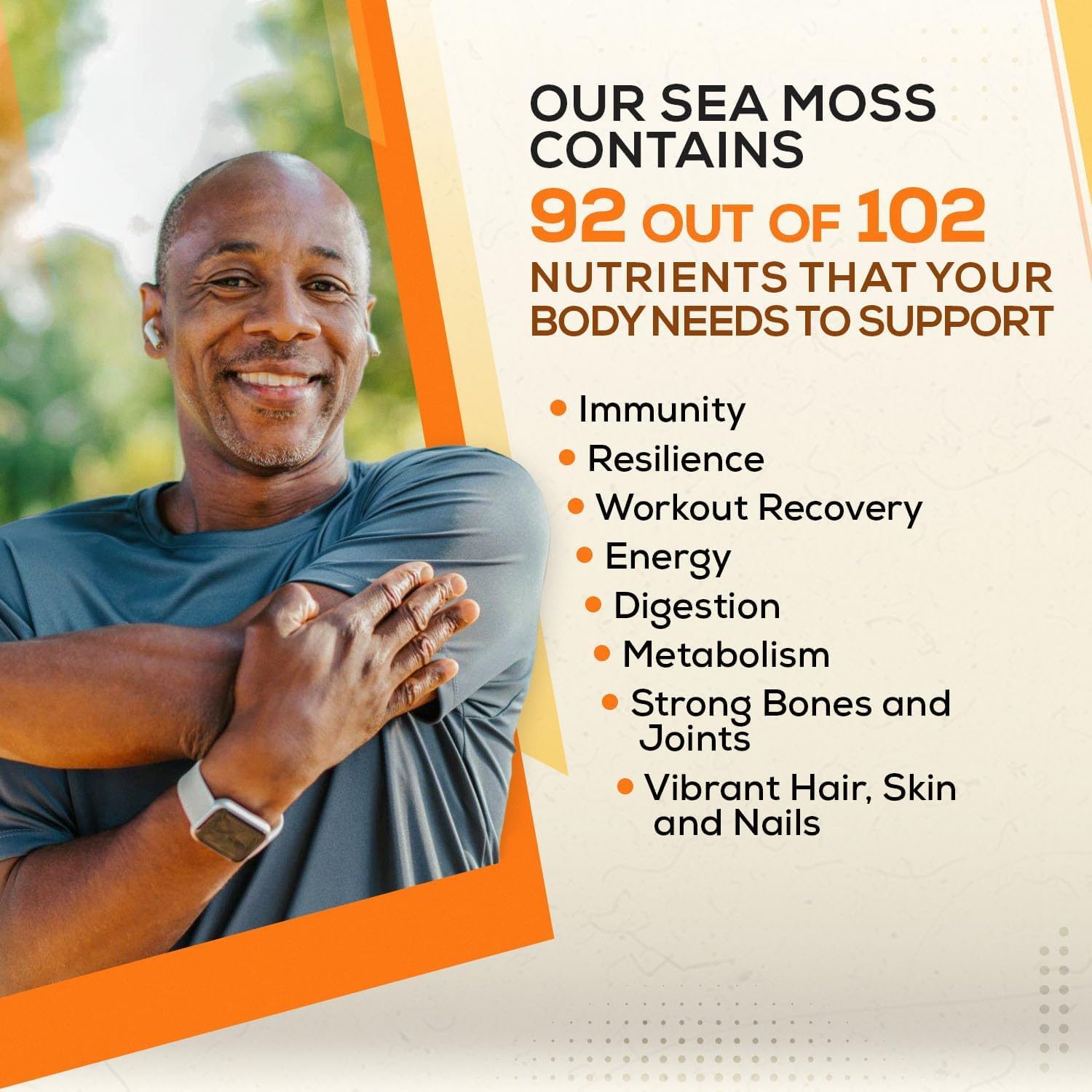 Ahai Life Gold Sea Moss 4oz side view showing nutritional information