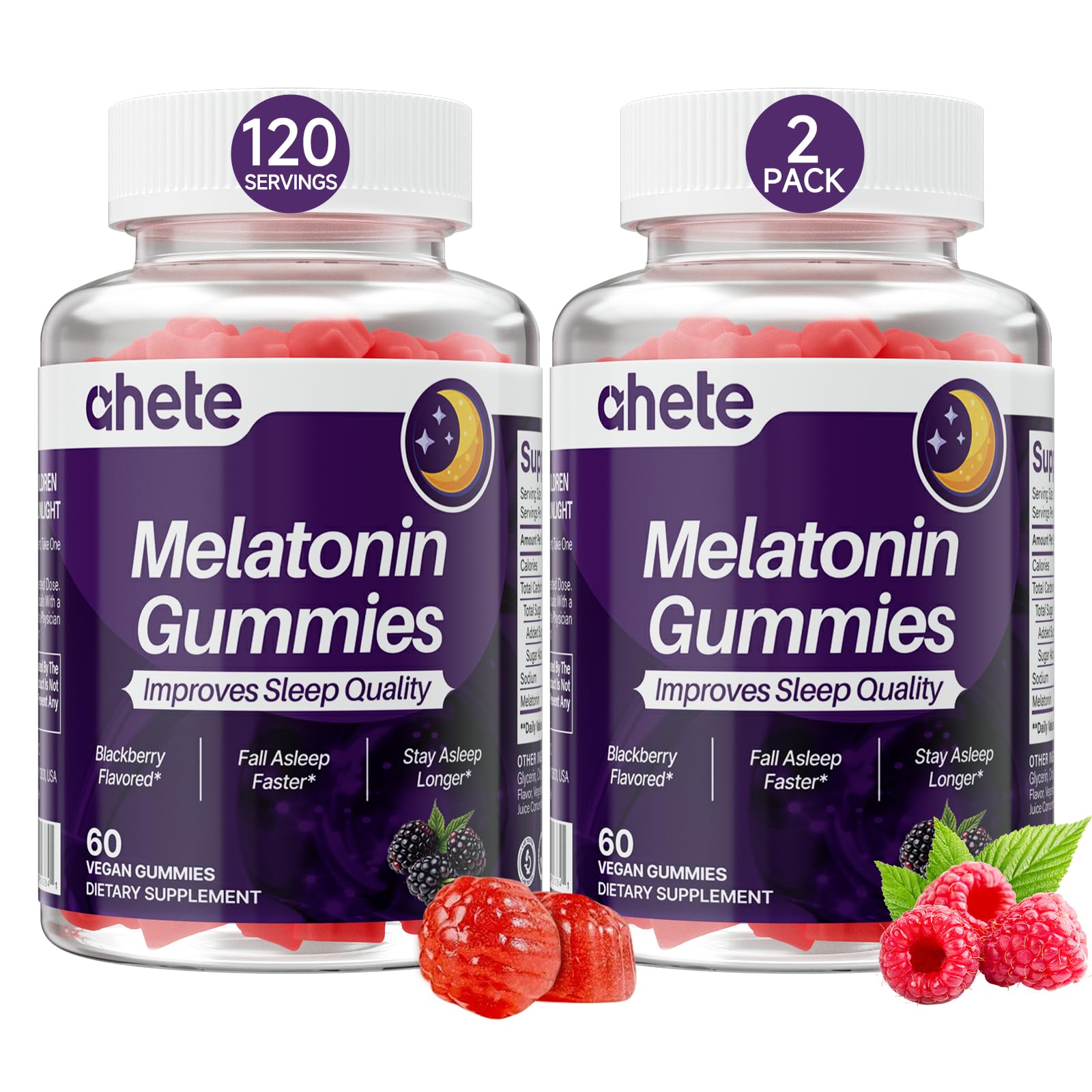 Ahete Melatonin Sleep Gummies 5mg red gummy front view