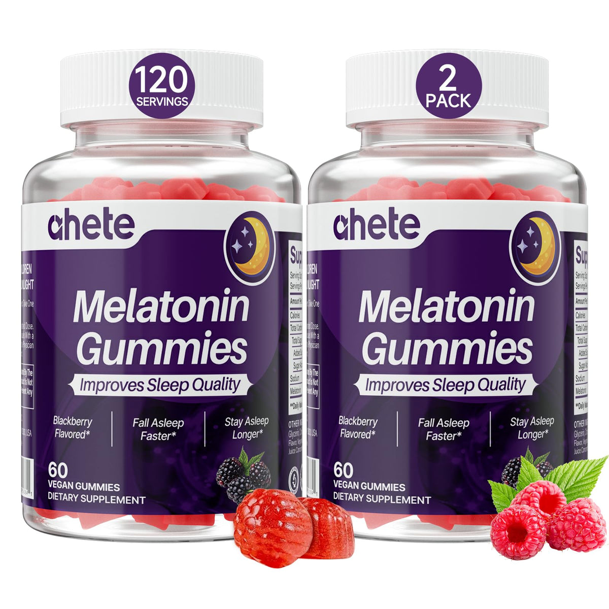 Ahete Melatonin Sleep Gummies 5mg red gummy front view