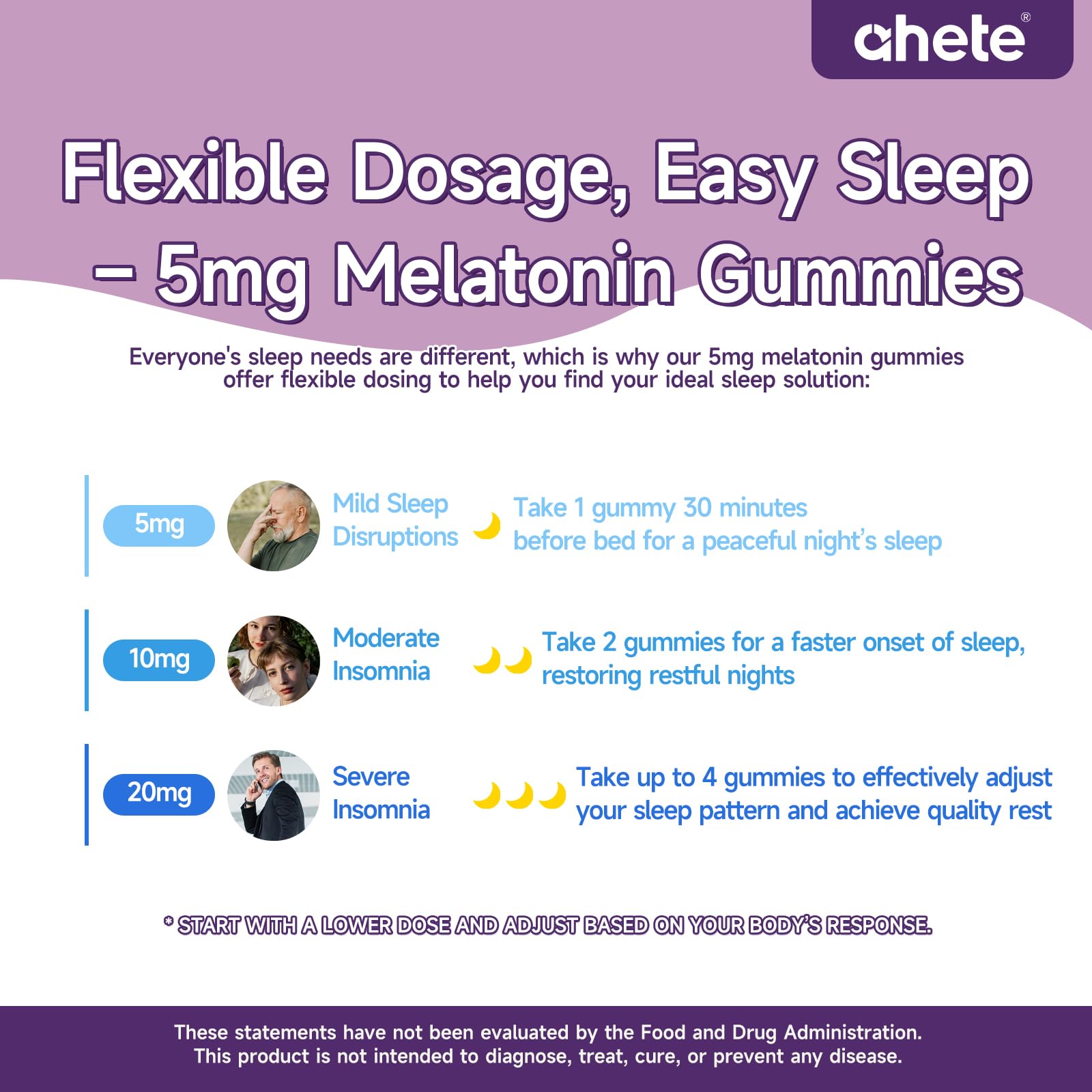 Ahete Melatonin Sleep Gummies on a wooden table