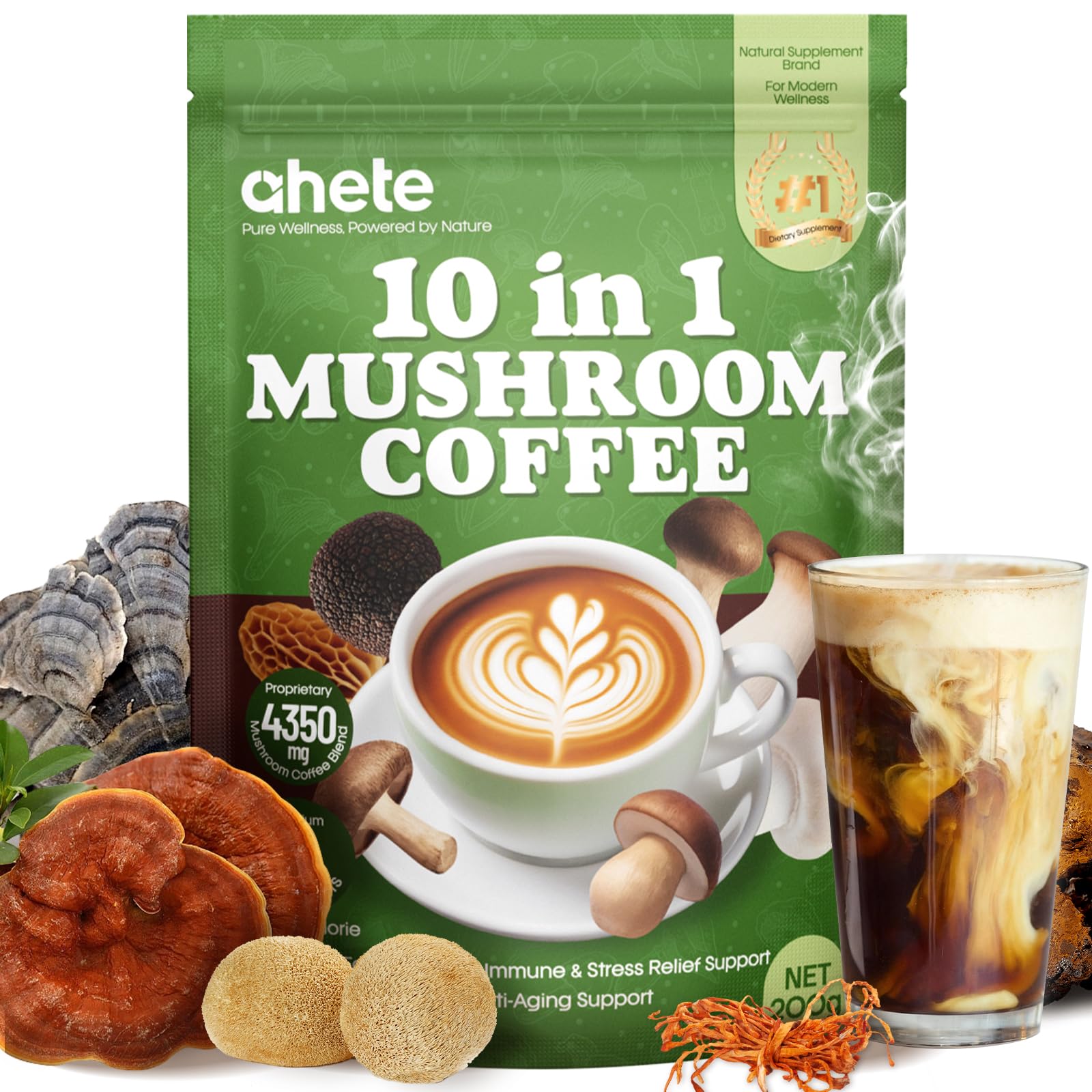 Ahete Mushroom Coffee Blend packaging front view
