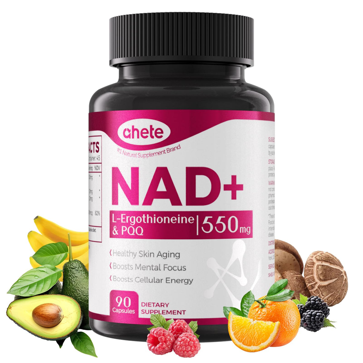 Ahete Resveratrol NAD+ Supplement bottle front view