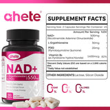 Ahete Resveratrol NAD+ Supplement bottle side view