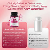 Ahete Resveratrol NAD+ Supplement with a glass of water