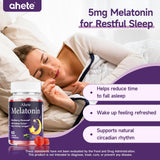 Ahete Sleep Gummies bottle on a bedside table