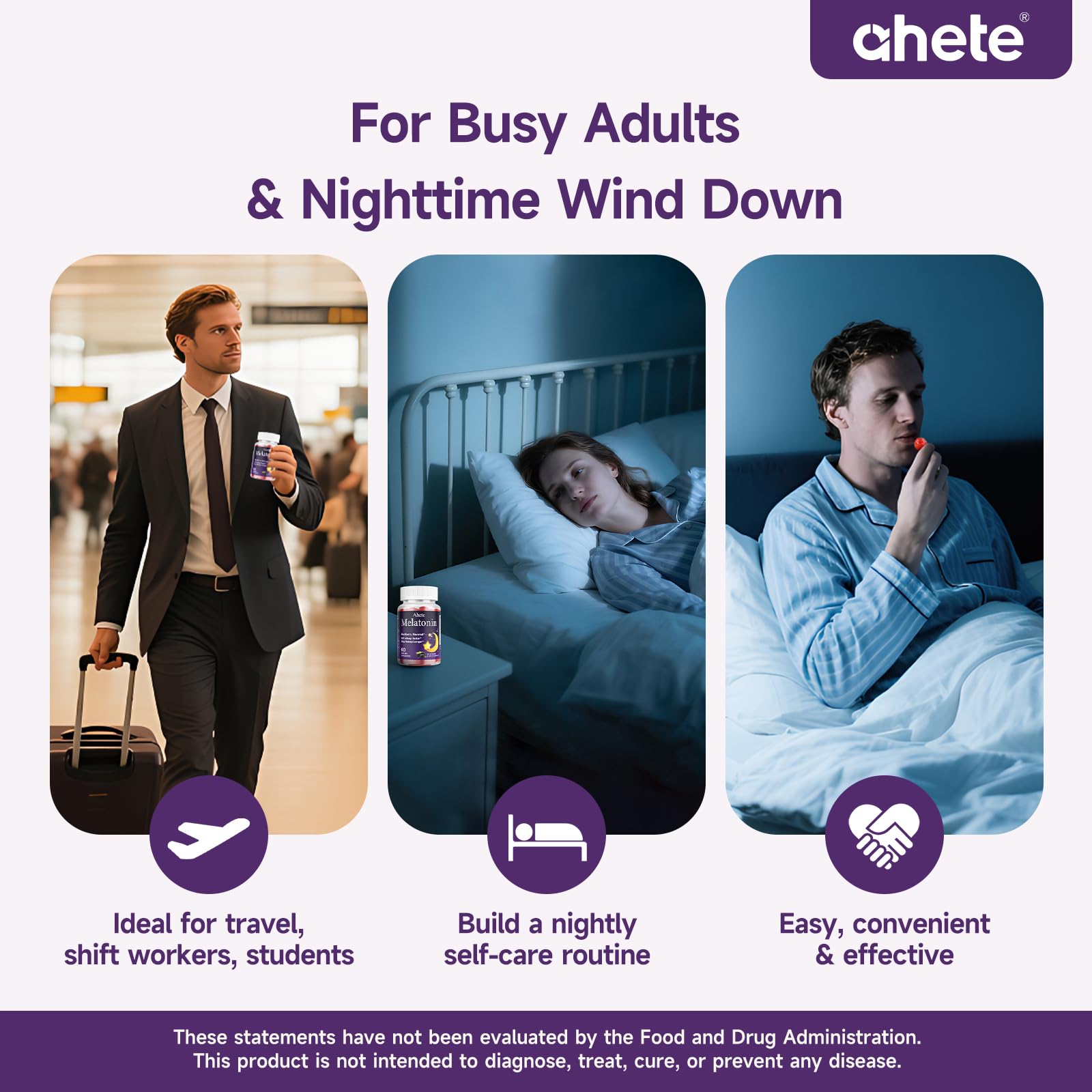 Ahete Sleep Gummies showing the vegan-friendly label
