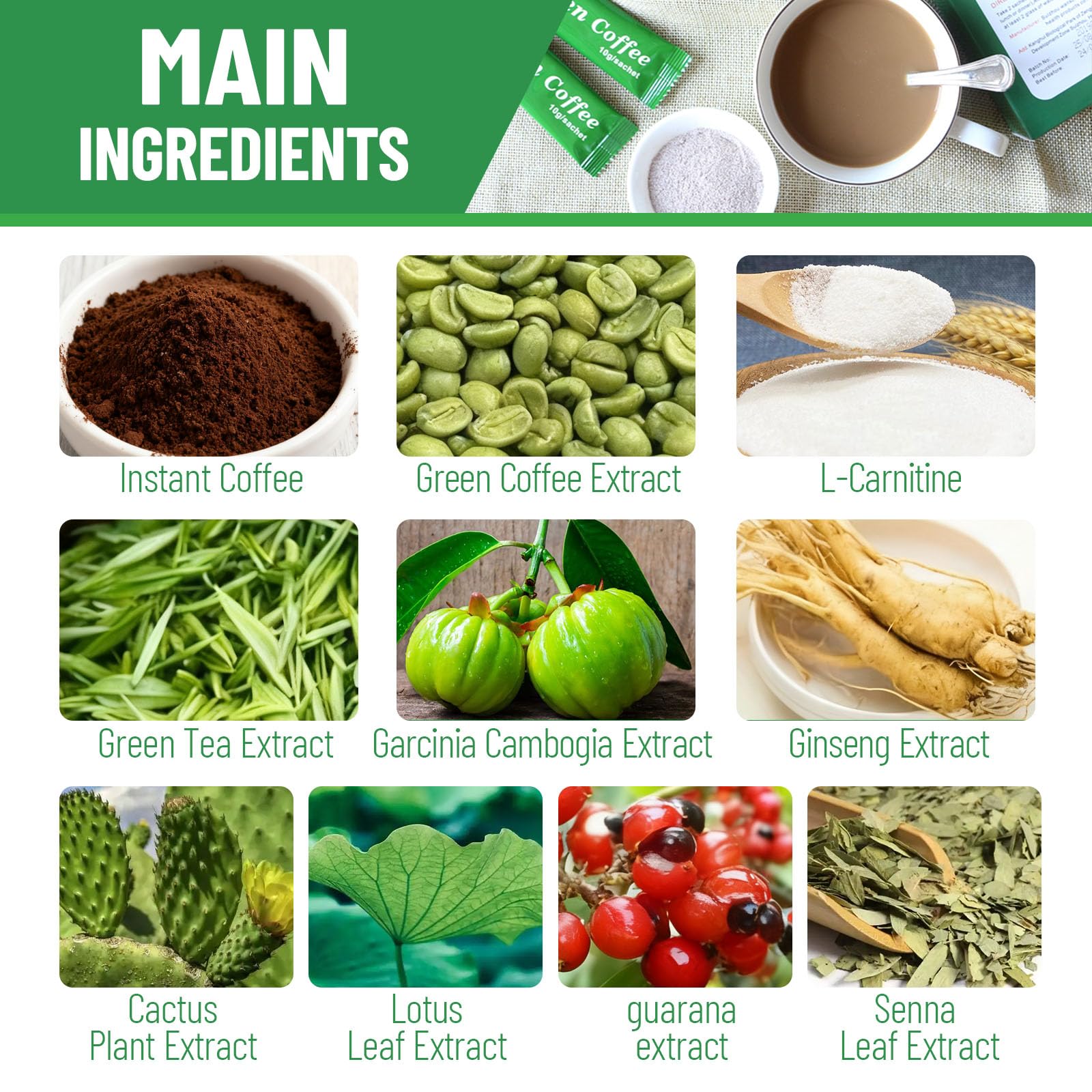 AIHIYO Green Coffee Bean Extract ingredients list