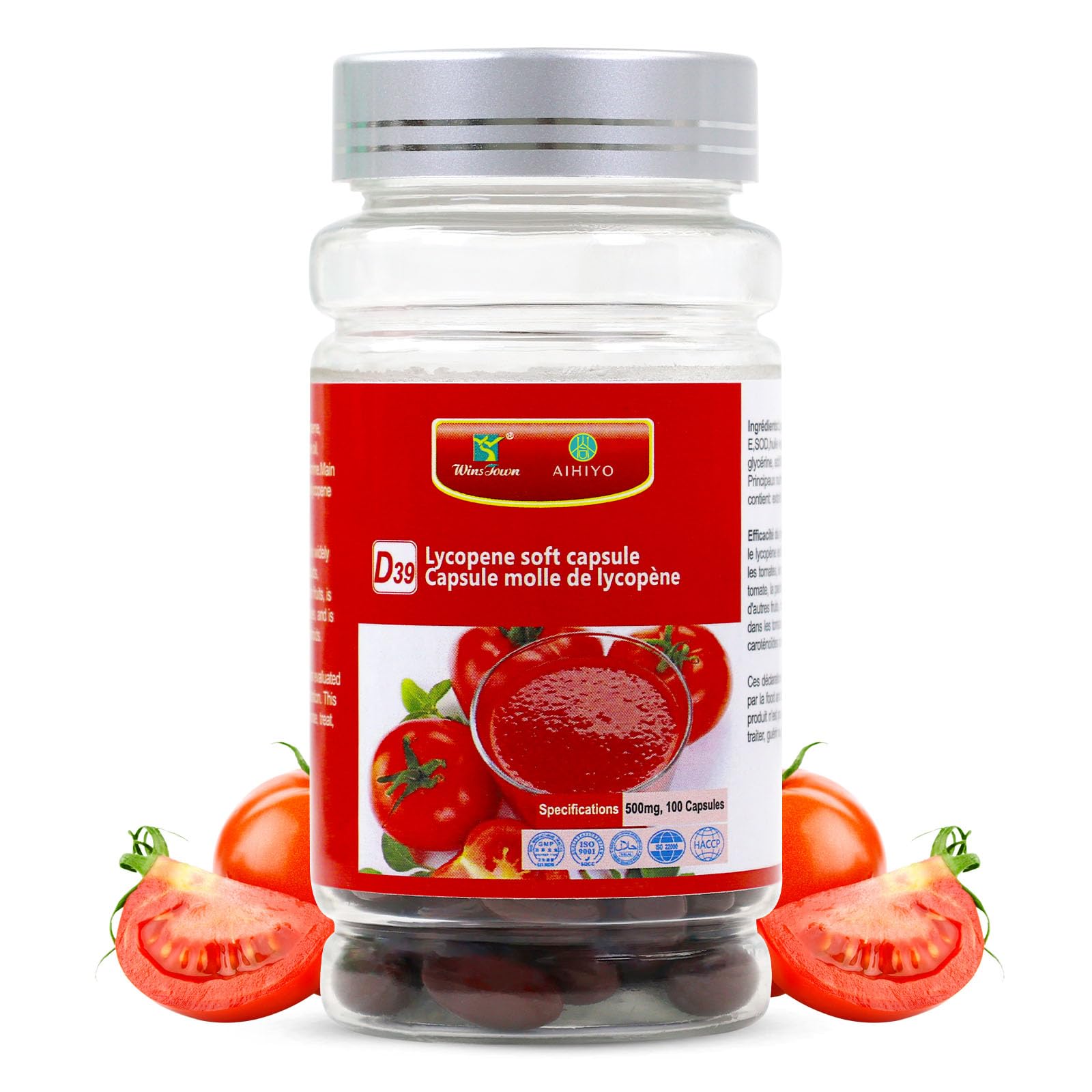 AIHIYO Lycopene Softgels 500mg front view